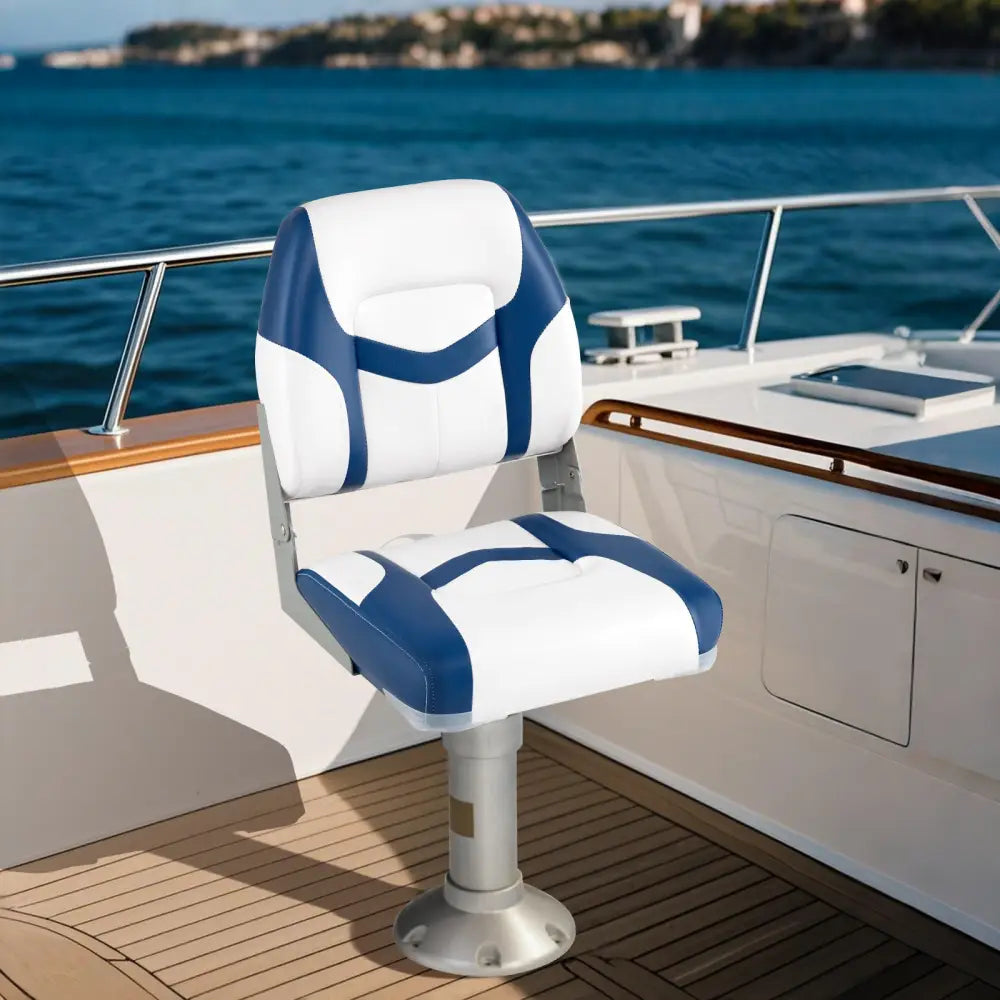 2-Pack Boat Seats with Fixing Bolts and Hinges-Blue - Blue - Surfing