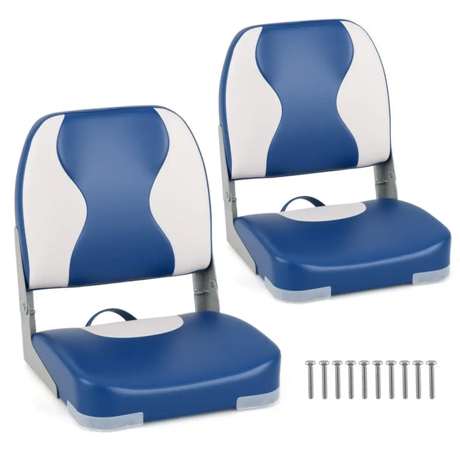 2-Pack Boat Seats with Thick Sponge Padding-Blue - Blue - Surfing
