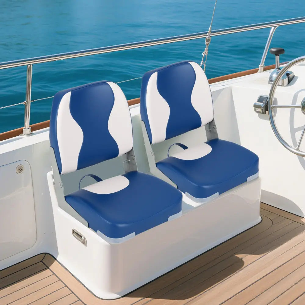 2-Pack Boat Seats with Thick Sponge Padding-Blue - Blue - Surfing