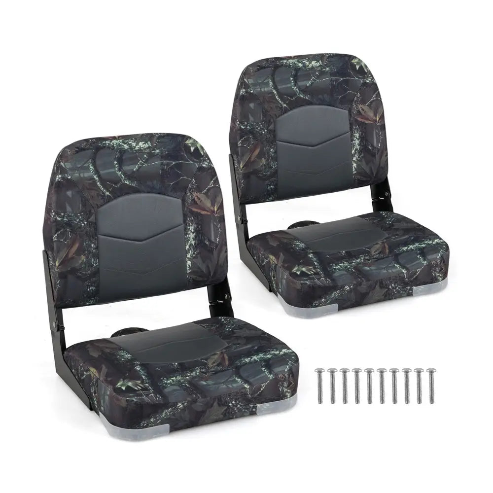 2-Pack Boat Seats with Thick Sponge Padding-Camouflage - Camouflage - Surfing