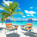2-Pack Folding Backpack Beach Chair 5-Position Outdoor Reclining Chairs with Pillow-Yellow - Yellow - Beach & Lawn