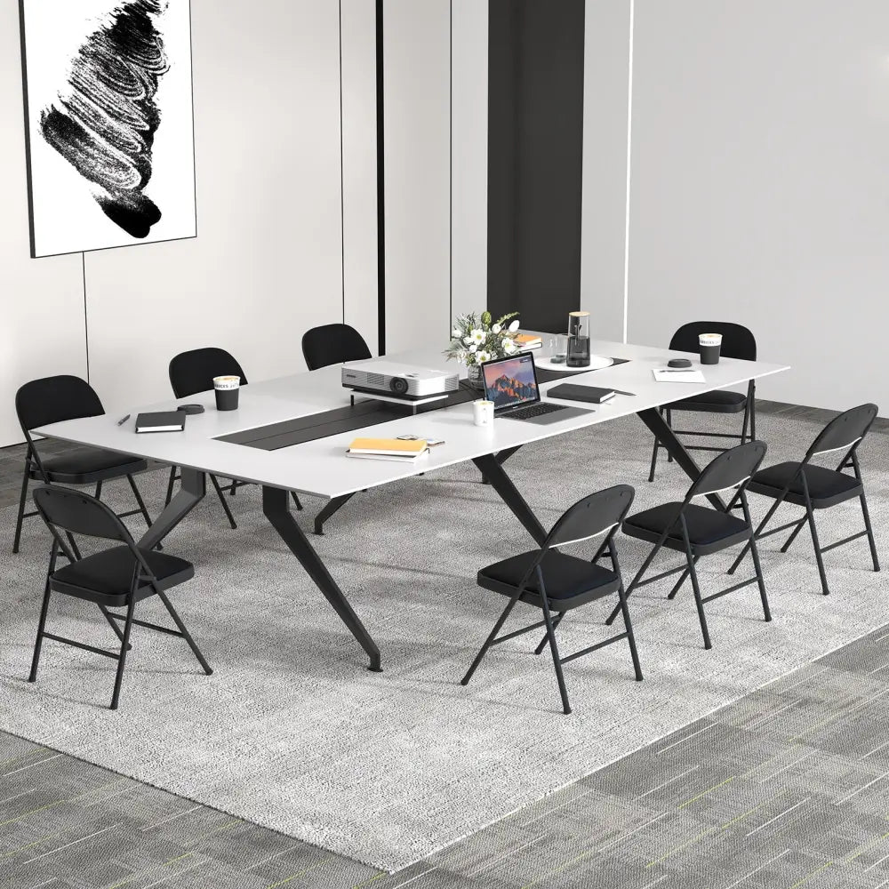 2 Pack Folding Chairs with Metal Frame and PVC Leather for Indoor Outdoor-Black Costway