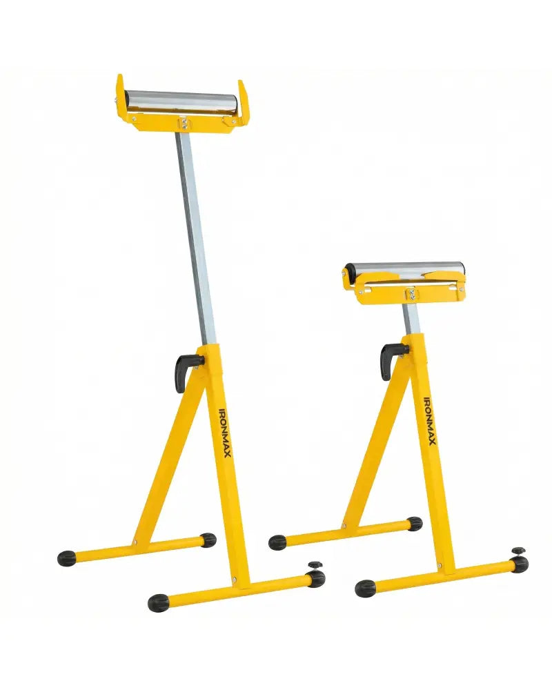 2-Pack Folding Roller Stands Portable Outfeed Supports with Adjustable Height-Yellow - Yellow - Garages