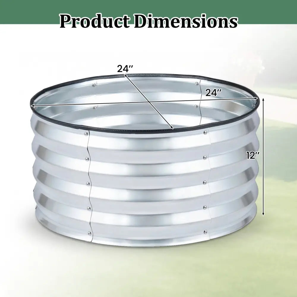 2 Pack Galvanized Raised Garden Bed Kit with Open-Ended Base-Silver - Silver - Raised Garden Beds