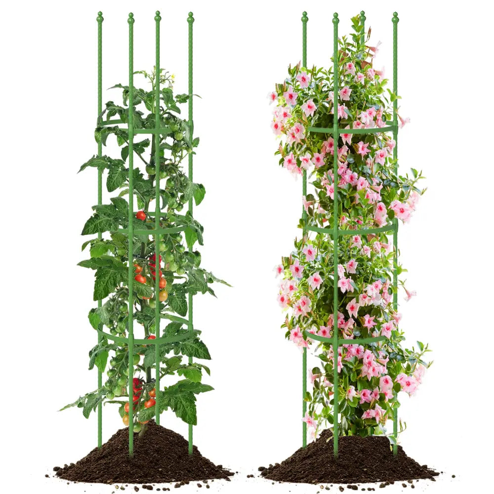 2-Pack Garden Trellis Tomato Cage with Adjustable Height-Green - Green - Plant Supports