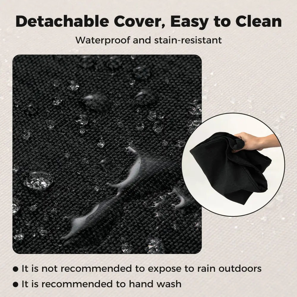 2-Pack Outdoor Patio Cushion Set with Removable Covers-Black - Black - Outdoor Furniture Accessories