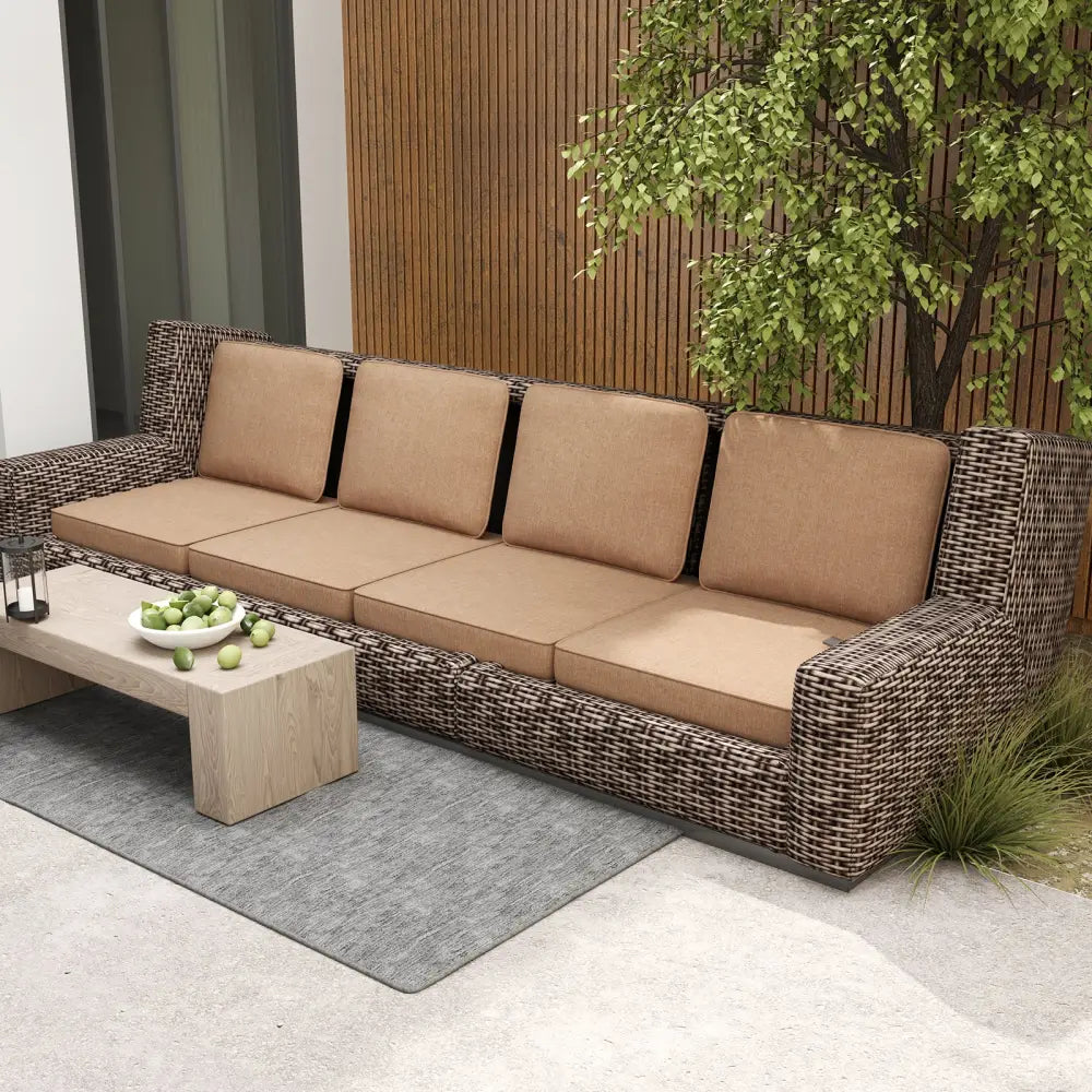 2-Pack Outdoor Patio Cushion Set with Removable Covers-Brown - Brown - Outdoor Furniture Accessories