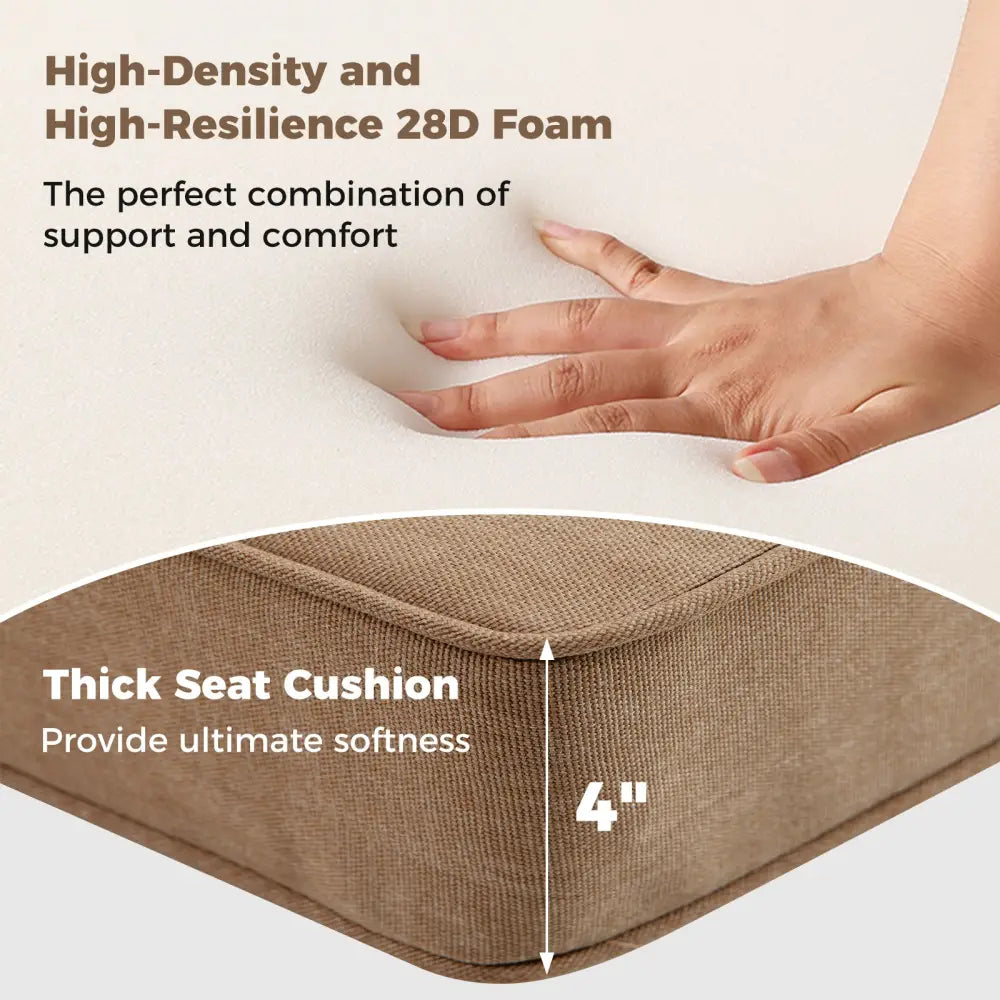 2-Pack Outdoor Patio Cushion Set with Removable Covers-Brown - Brown - Outdoor Furniture Accessories