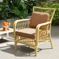 2-Pack Outdoor Patio Cushion Set with Removable Covers-Brown - Brown - Outdoor Furniture Accessories