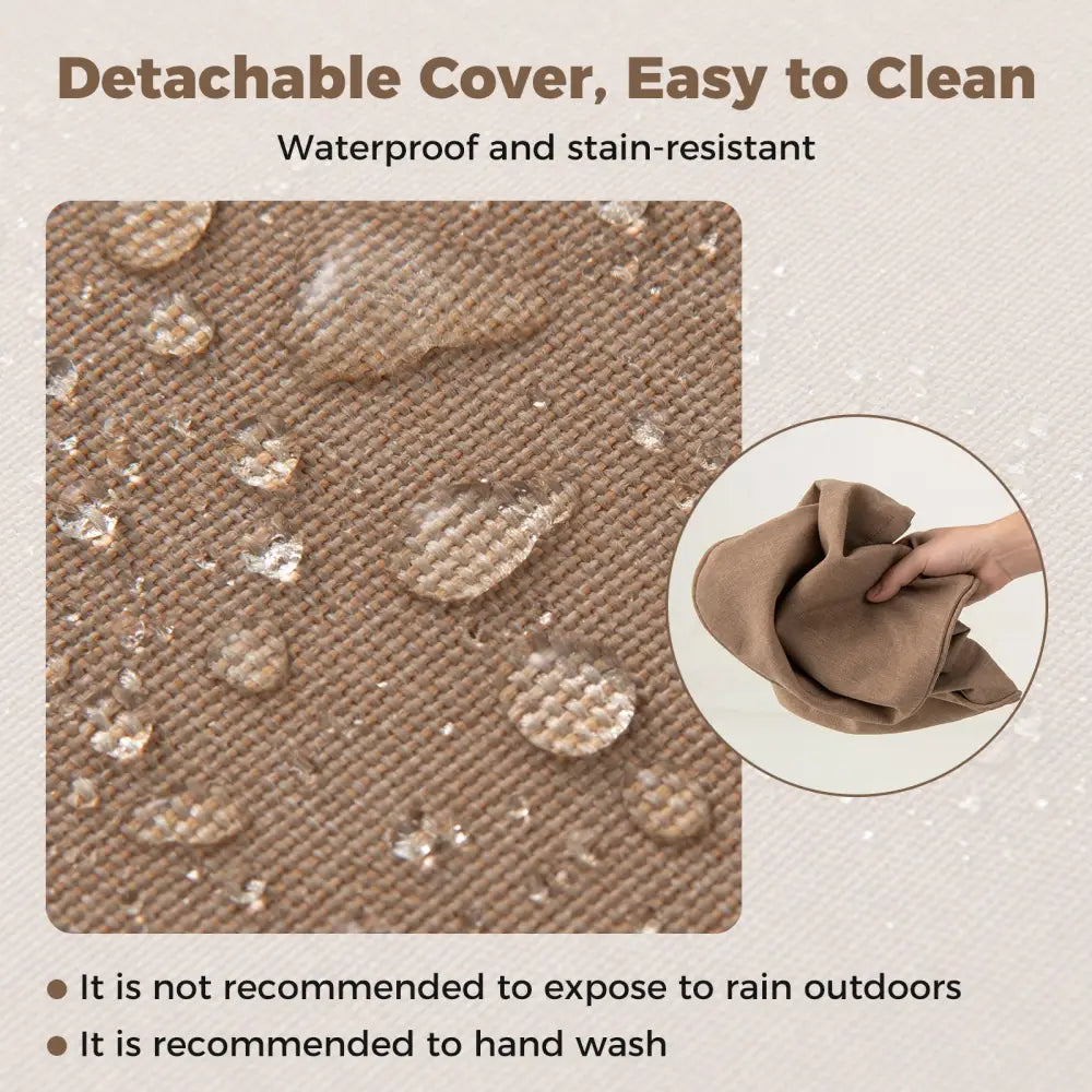 2-Pack Outdoor Patio Cushion Set with Removable Covers-Brown - Brown - Outdoor Furniture Accessories