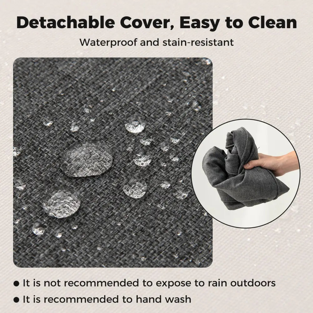 2-Pack Outdoor Patio Cushion Set with Removable Covers-Gray - Gray - Outdoor Furniture Accessories