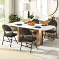 2 Pack Padded Folding Chairs with Metal Frame and Carry Handle-Black Costway