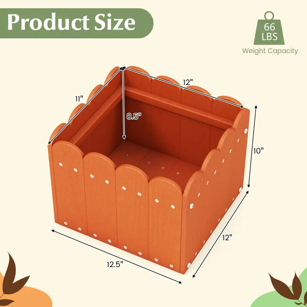 2 Pack Square Planter Box with Drainage Gaps for for Front Porch Garden Balcony-Orange - Orange - Raised Garden Beds