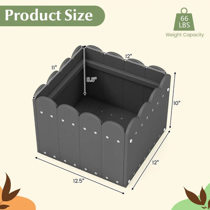 2 Pack Square Planter Box with Drainage Gaps for for Front Porch Garden Balcony-Gray - Gray - Raised Garden Beds