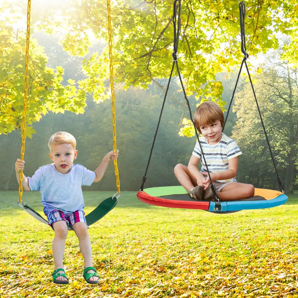 2-Pack Swing Set Swing Seat Replacement and Saucer Tree Swing (Without Stand) - Multicolor - Swing & Playsets