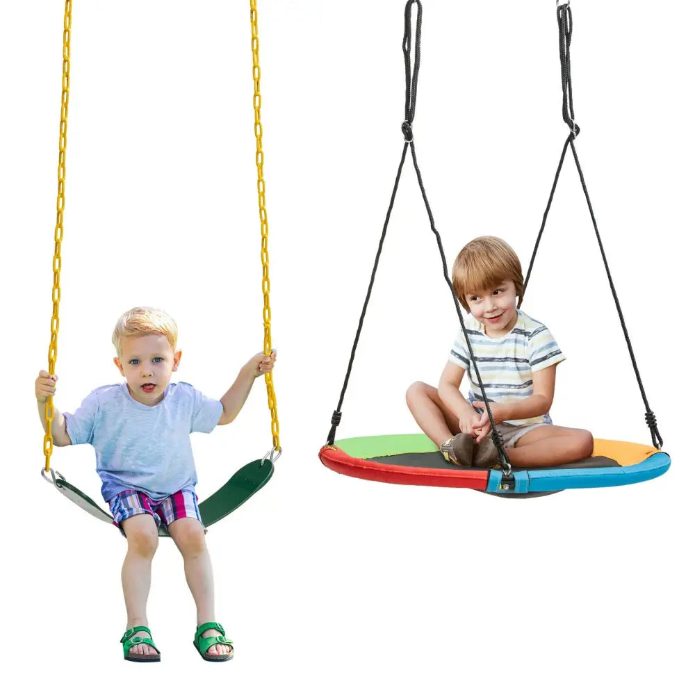 2-Pack Swing Set Swing Seat Replacement and Saucer Tree Swing (Without Stand) - Multicolor - Swing & Playsets