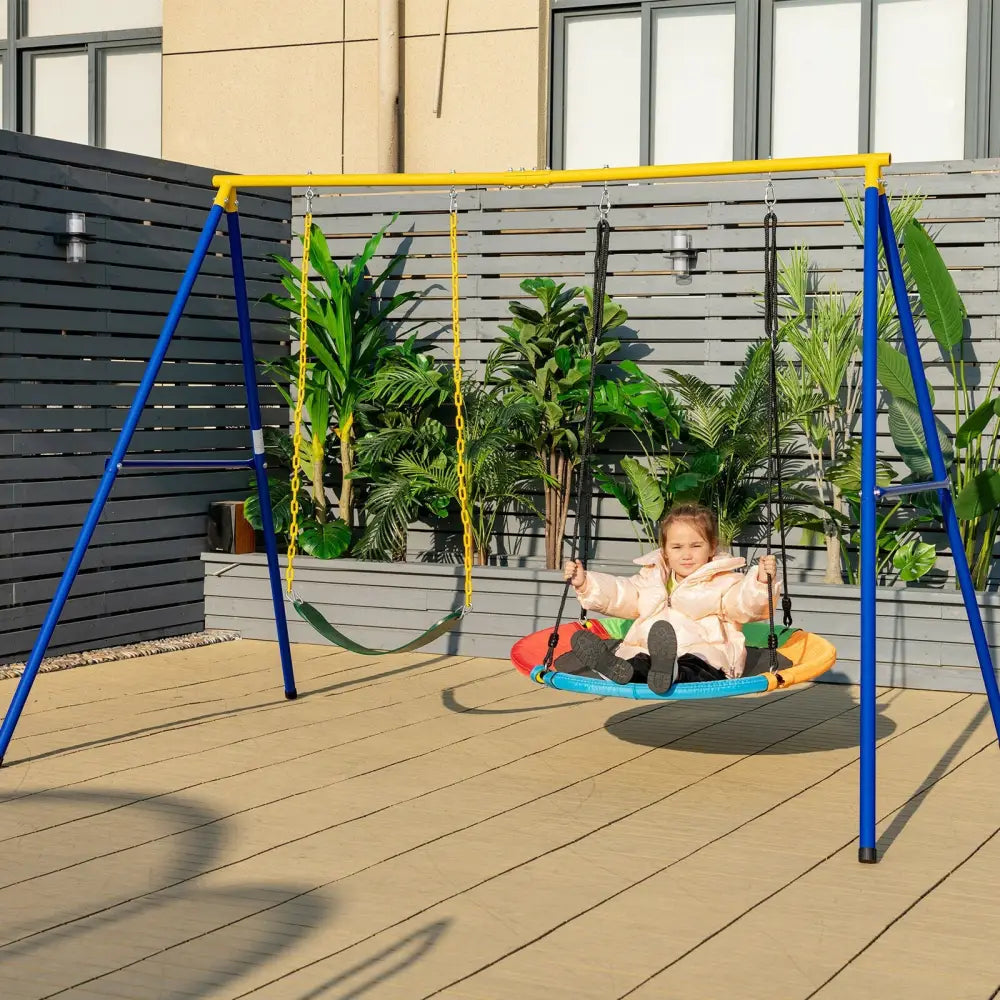 2-Pack Swing Set Swing Seat Replacement and Saucer Tree Swing (Without Stand) - Multicolor - Swing & Playsets