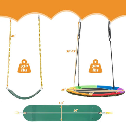 2-Pack Swing Set Swing Seat Replacement and Saucer Tree Swing (Without Stand) - Multicolor - Swing & Playsets