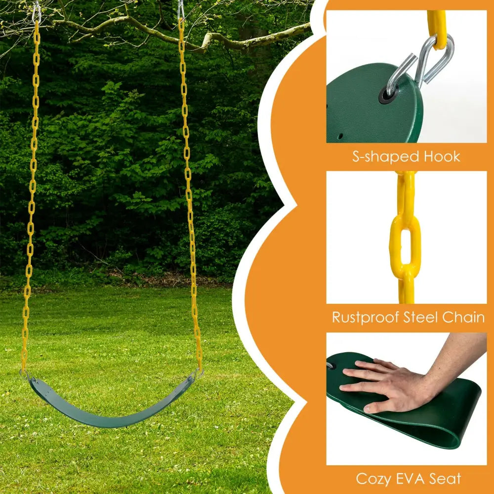 2-Pack Swing Set Swing Seat Replacement and Saucer Tree Swing (Without Stand) - Multicolor - Swing & Playsets