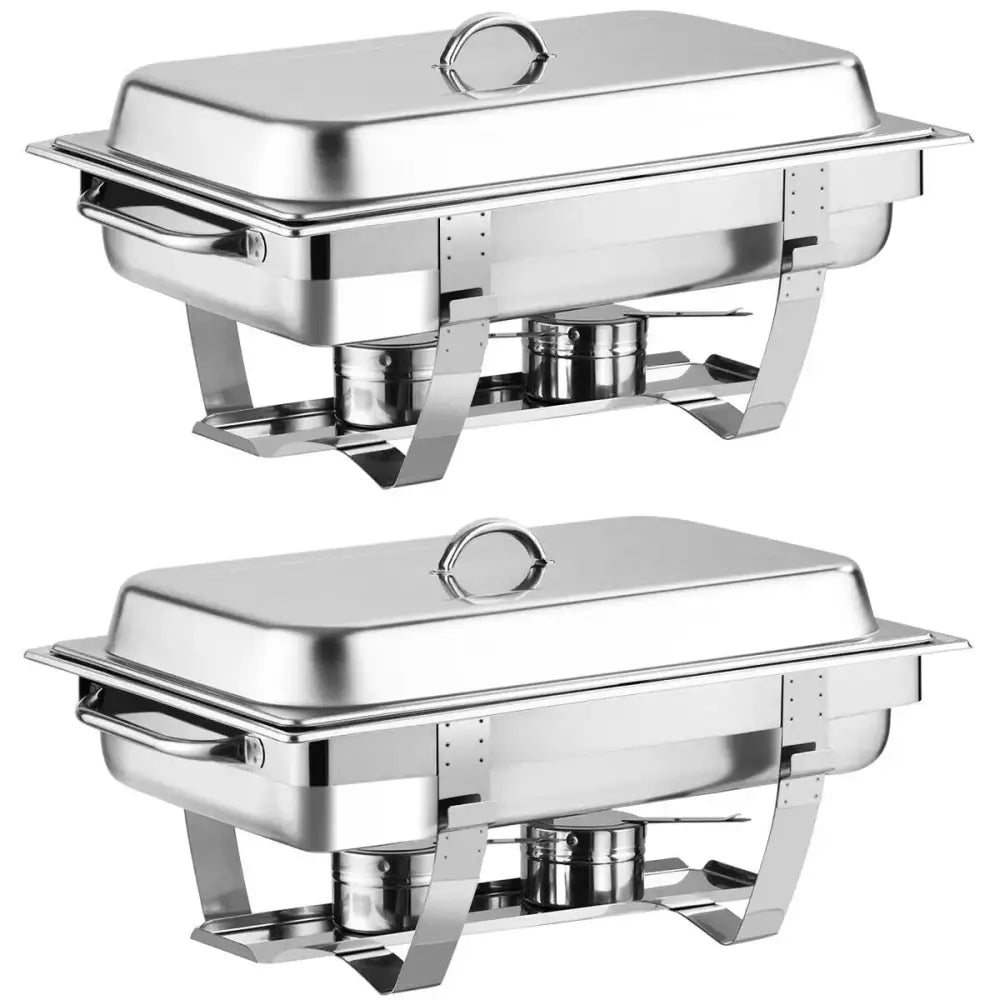 2 Packs Stainless Steel Full-Size Chafing Dish Costway