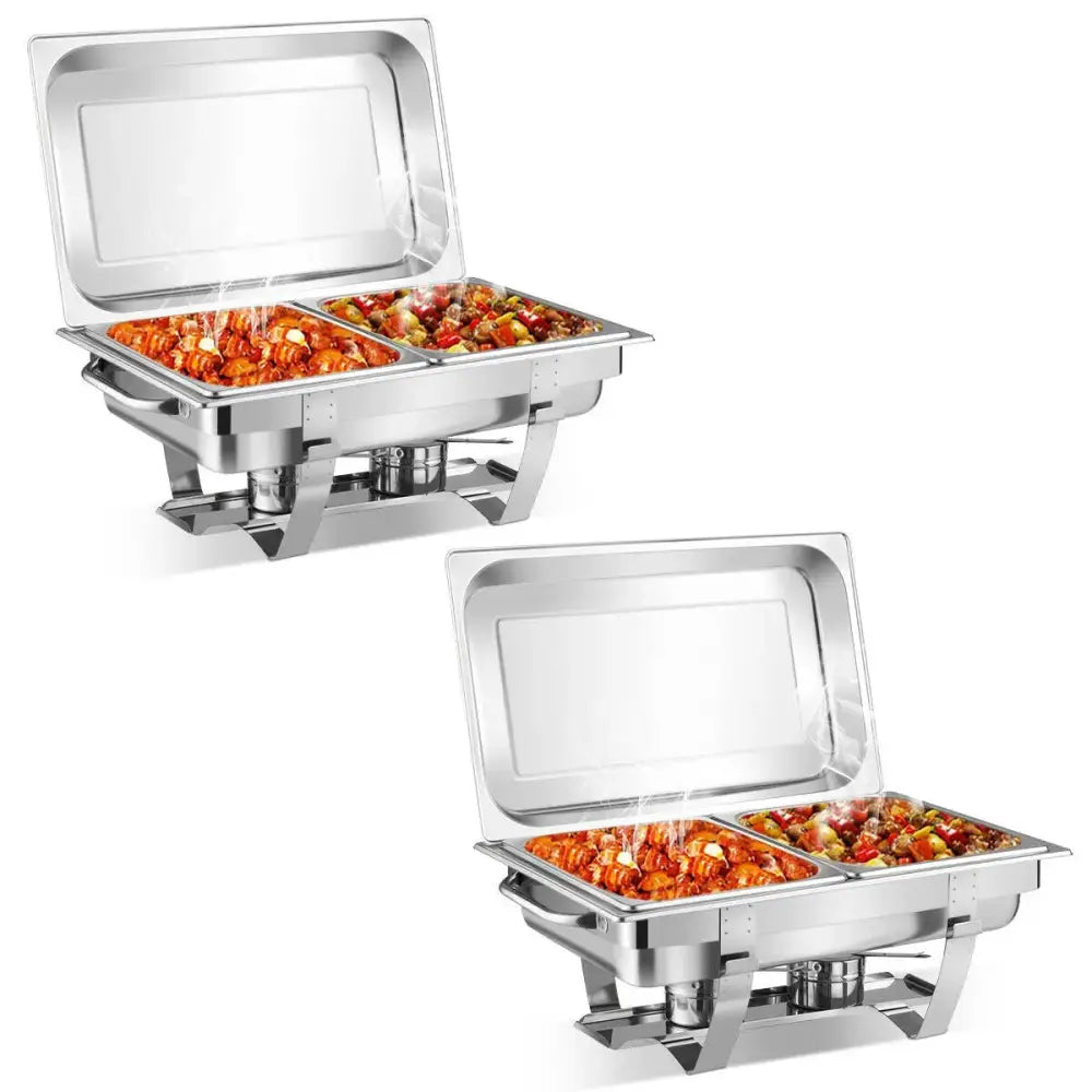 2 Packs Stainless Steel Full-Size Chafing Dish Costway