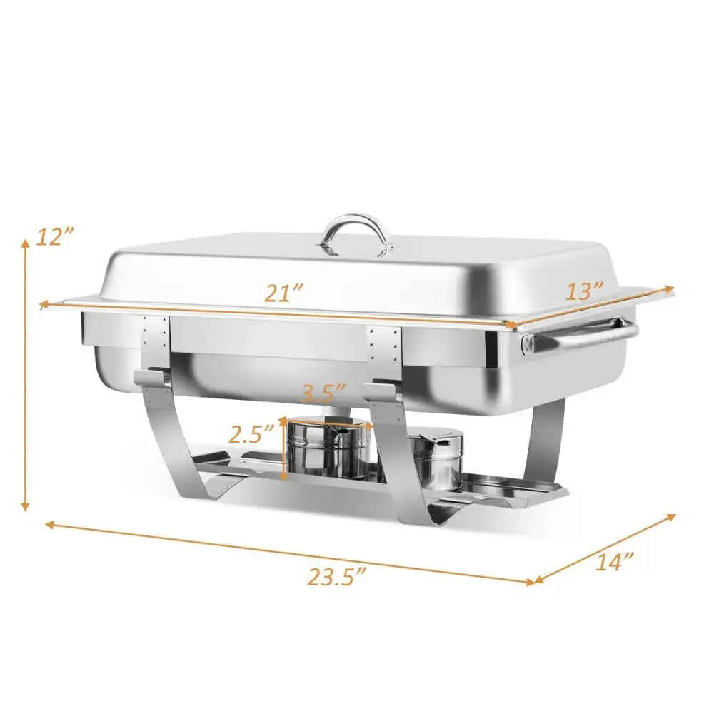 2 Packs Stainless Steel Full-Size Chafing Dish Costway