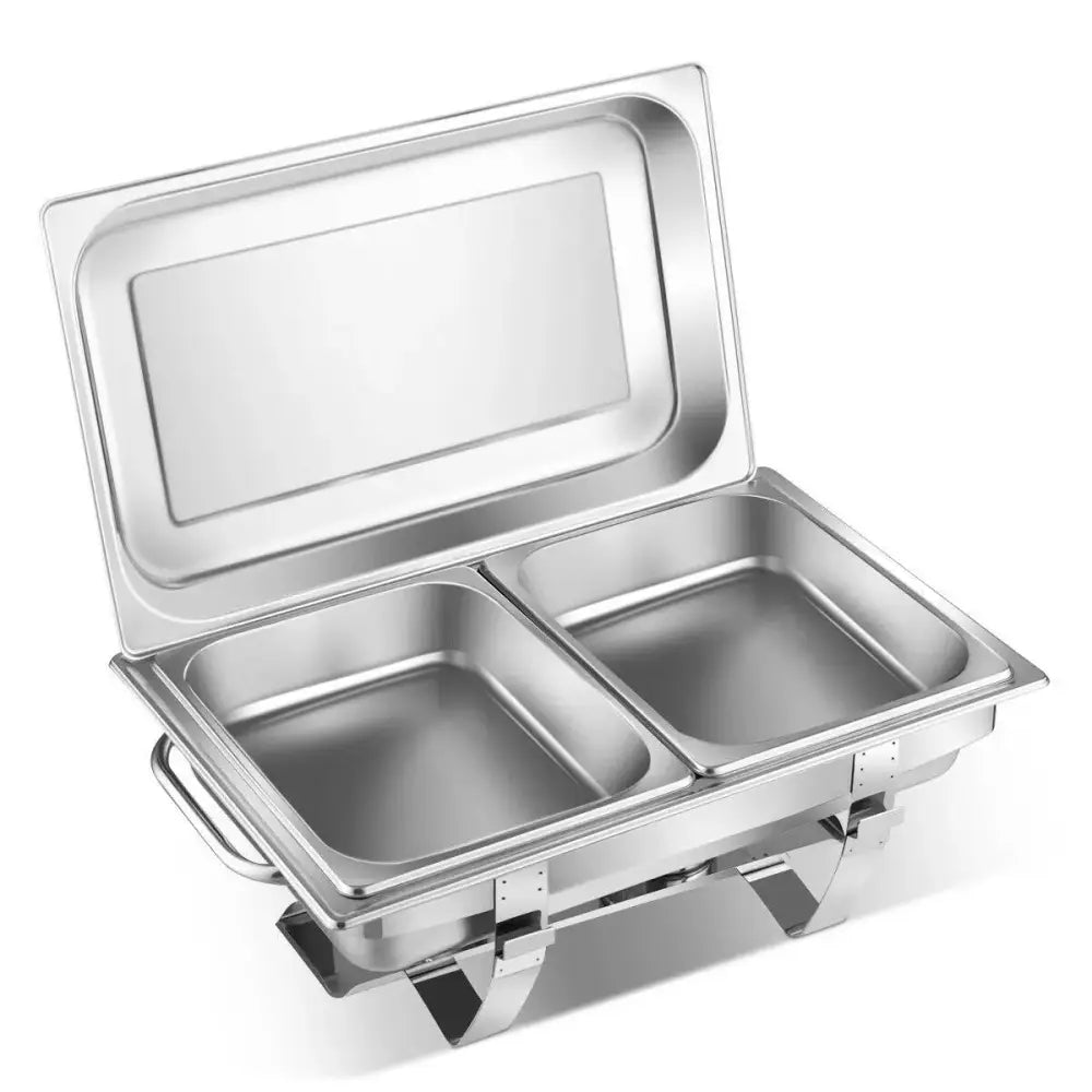 2 Packs Stainless Steel Full-Size Chafing Dish Costway