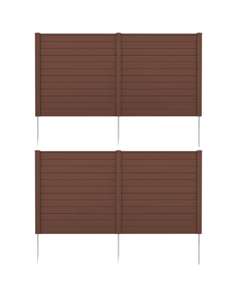 2 Panels 48 x 48 Inch Air Conditioner Trash Can Pool Equipment Enclosure-Brown - Brown - Outdoor Privacy Screens