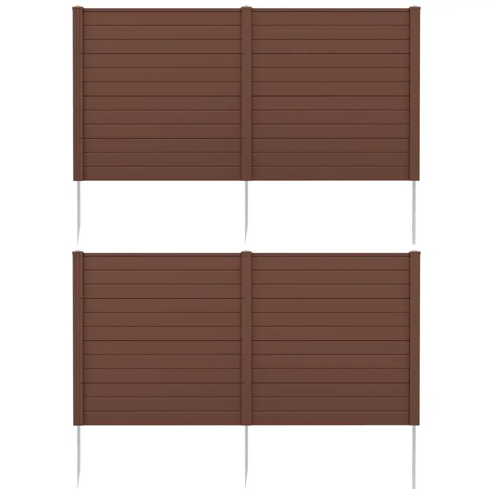 2 Panels 48 x 48 Inch Air Conditioner Trash Can Pool Equipment Enclosure-Brown - Brown - Outdoor Privacy Screens