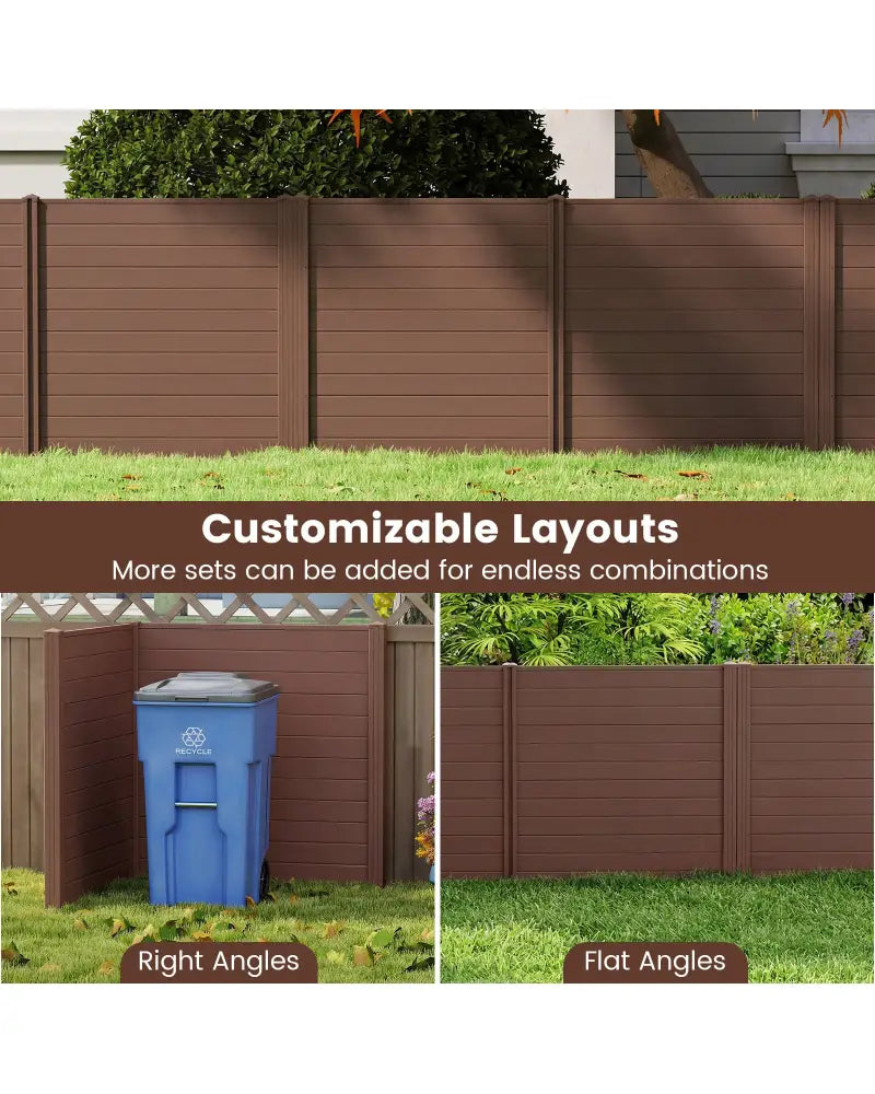 2 Panels 48 x 48 Inch Air Conditioner Trash Can Pool Equipment Enclosure-Brown - Brown - Outdoor Privacy Screens