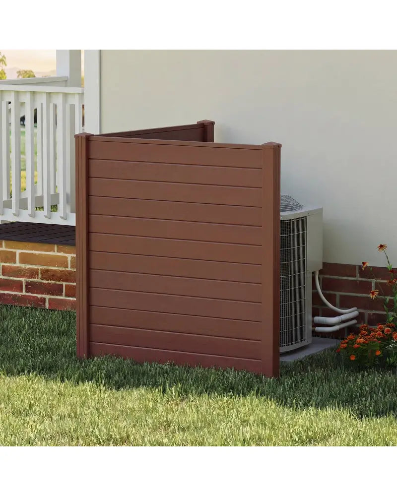 2 Panels 48 x 48 Inch Air Conditioner Trash Can Pool Equipment Enclosure-Brown - Brown - Outdoor Privacy Screens