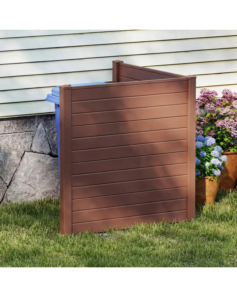 2 Panels 48 x 48 Inch Air Conditioner Trash Can Pool Equipment Enclosure-Brown - Brown - Outdoor Privacy Screens