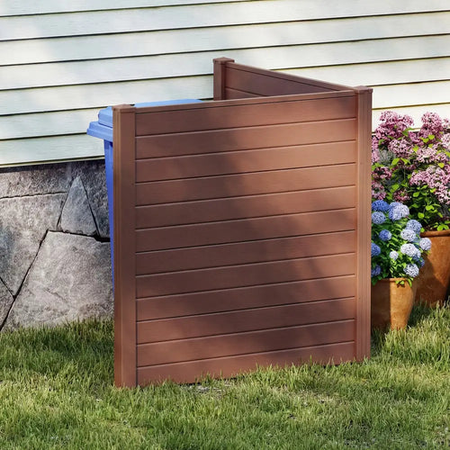 2 Panels 48 x 48 Inch Air Conditioner Trash Can Pool Equipment Enclosure-Brown - Brown - Outdoor Privacy Screens