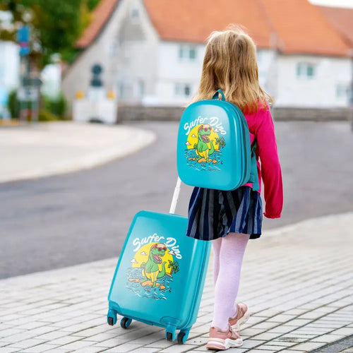 2 PCS Kid Luggage Set With Spinner Wheels for Children Boys Girls-Blue - Blue - Kids Luggage