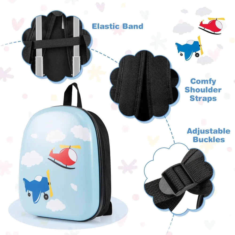2 PCS Kid Luggage Set With Spinner Wheels for Children Boys Girls - Dark Blue - Oasis Home Essentials