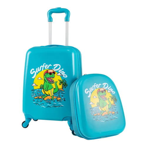 2 PCS Kid Luggage Set With Spinner Wheels for Children Boys Girls-Blue - Blue - Kids Luggage