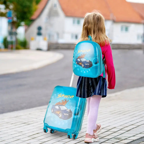 2 PCS Kid Luggage Set With Spinner Wheels for Children Boys Girls-Navy - Navy - Kids Luggage