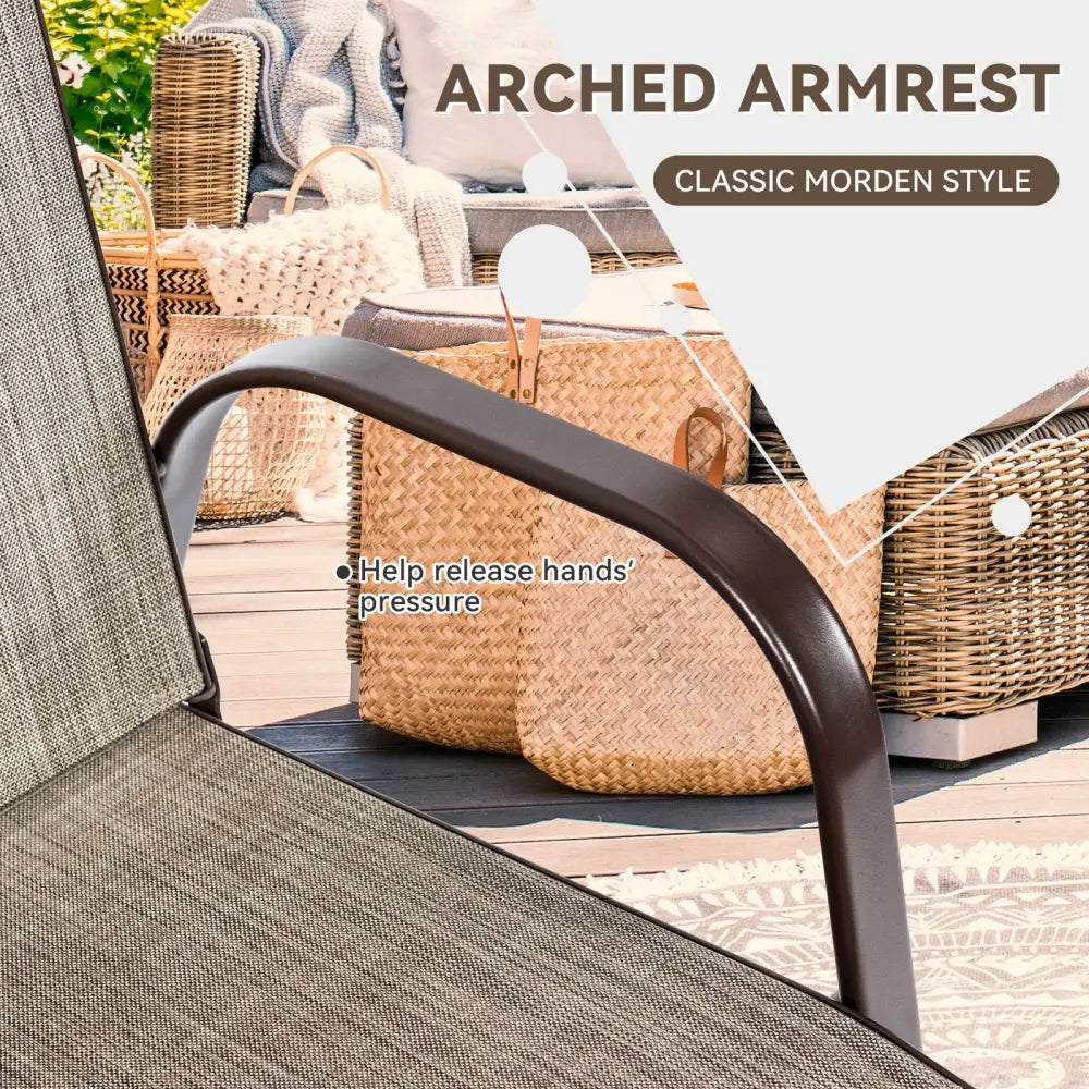 2 Pcs Patio Chairs Outdoor Dining Chair with Armrest-Gray - Gray - Patio Dining Chairs