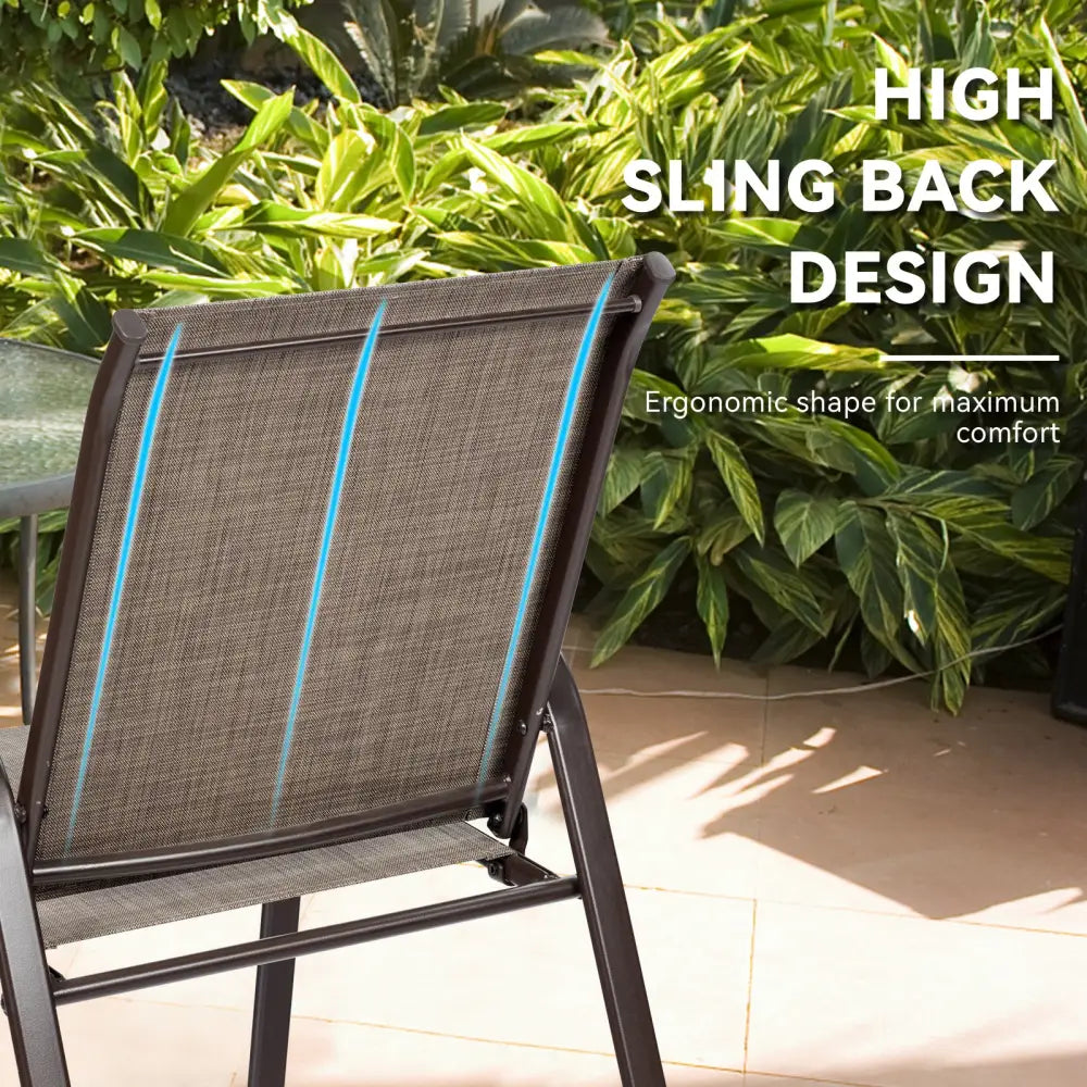 2 Pcs Patio Chairs Outdoor Dining Chair with Armrest-Gray - Gray - Patio Dining Chairs
