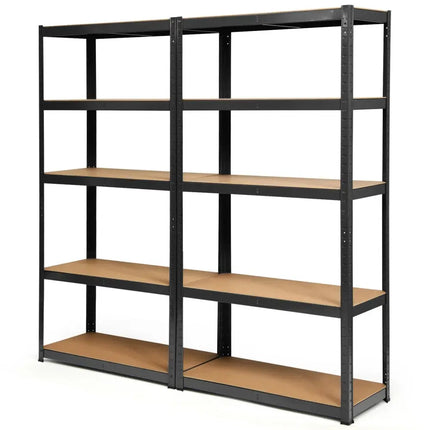 2 Pcs Storage Shelves Garage Shelving Units Tool Utility Shelves-Black - Black - Garages
