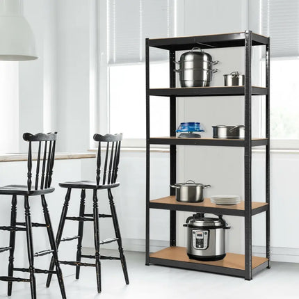 2 Pcs Storage Shelves Garage Shelving Units Tool Utility Shelves-Black - Black - Garages
