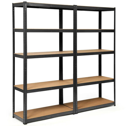 2 Pcs Storage Shelves Garage Shelving Units Tool Utility Shelves-Black - Black - Garages