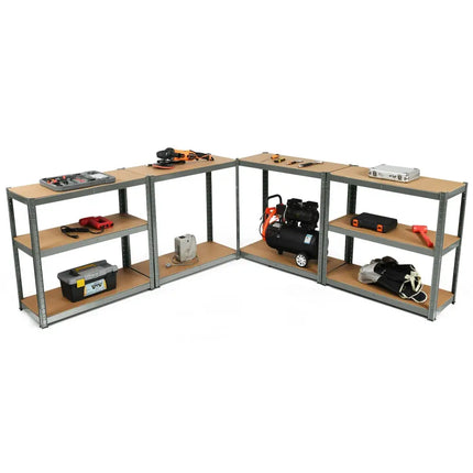 2 Pcs Storage Shelves Garage Shelving Units Tool Utility Shelves-Gray - Gray - Garages