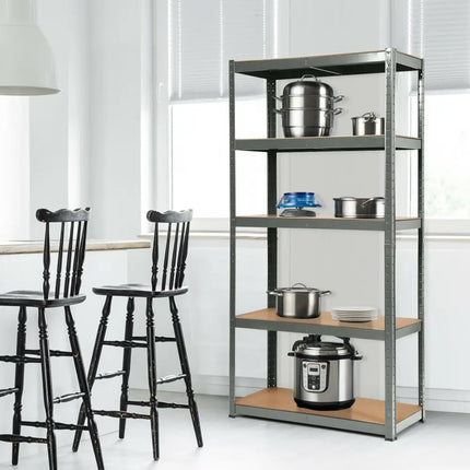 2 Pcs Storage Shelves Garage Shelving Units Tool Utility Shelves-Gray - Gray - Garages
