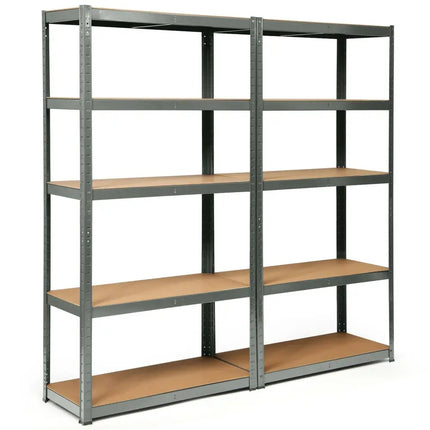 2 Pcs Storage Shelves Garage Shelving Units Tool Utility Shelves-Gray - Gray - Garages