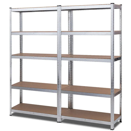 2 Pcs Storage Shelves Garage Shelving Units Tool Utility Shelves-Silver - Silver - Garages
