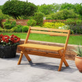 2-Person Acacia Wood Patio Garden Bench with 800 lbs Capacity - Outdoor Benches