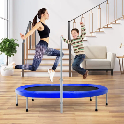 2-Person Foldable Mini Kids Fitness Rebounder Trampoline-Blue - Blue - Trampolines