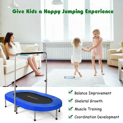 2-Person Foldable Mini Kids Fitness Rebounder Trampoline-Blue - Blue - Trampolines