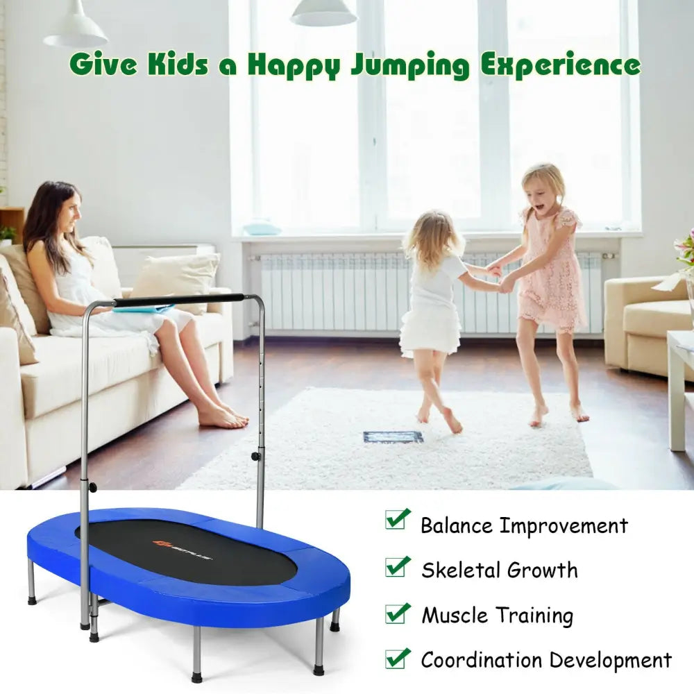 2-Person Foldable Mini Kids Fitness Rebounder Trampoline-Blue - Blue - Trampolines